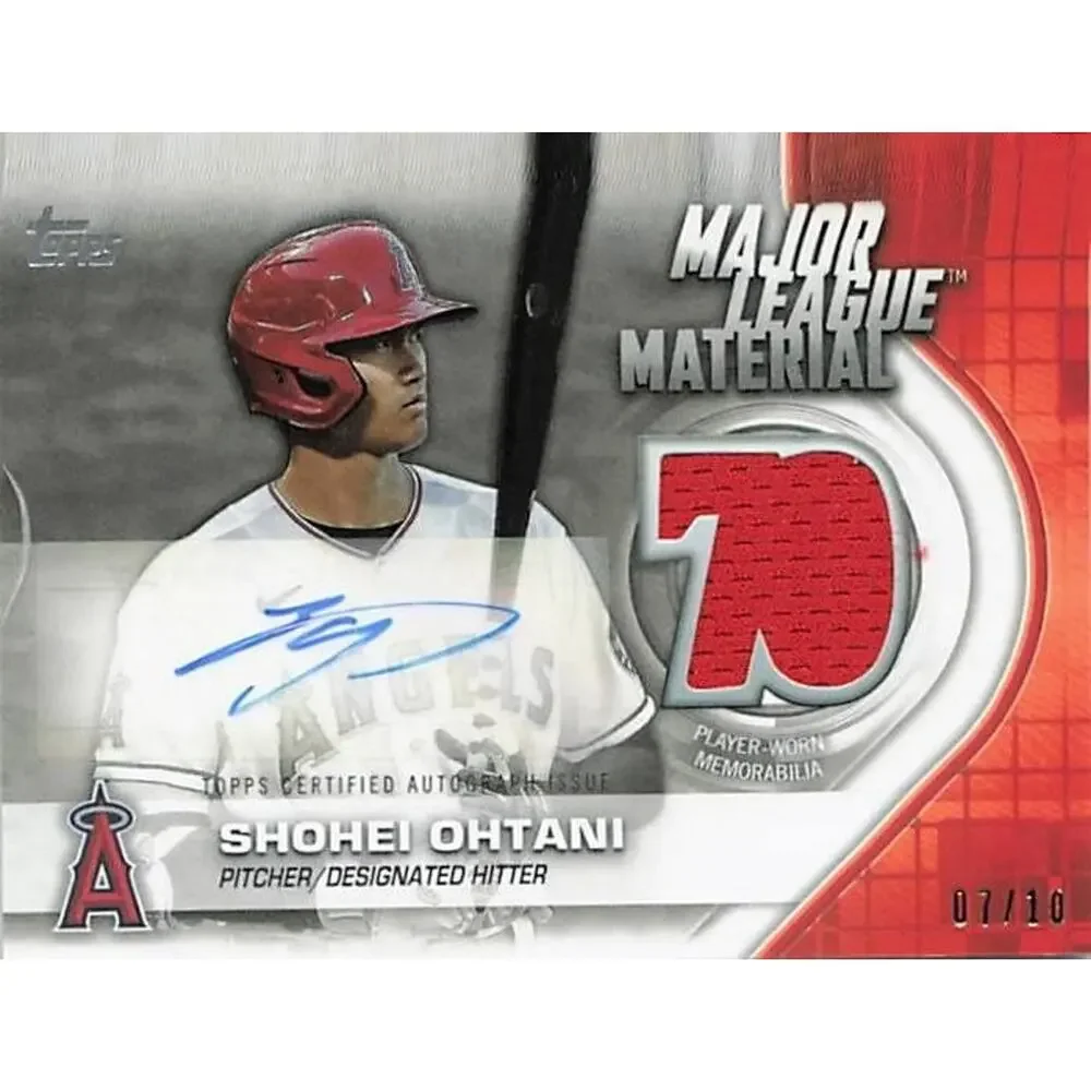 Shohei Ohtani 2021 Topps - Major League Material Autograph Relic Red /10 MLMA-SO